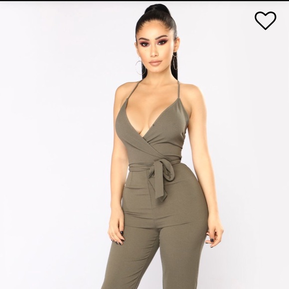 fashion nova green jumpsuit